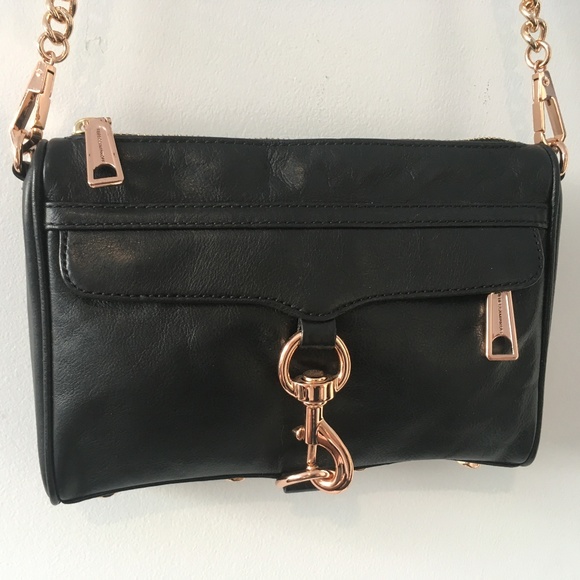 black and rose gold crossbody bag